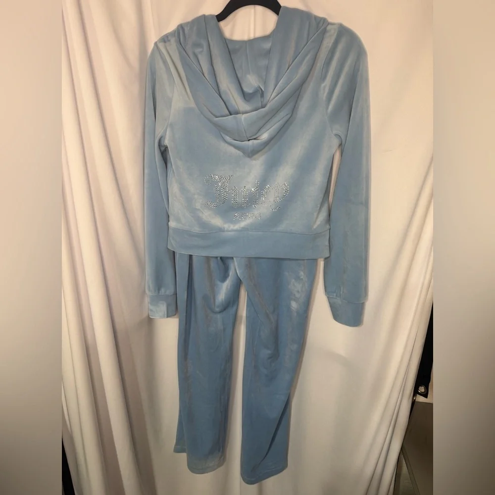 Juicy Couture Bling Velour Full-Zip Hoodie and Velour Pants